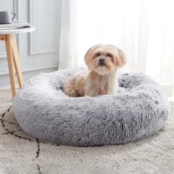 Western Home Anti-Anxiety Plush Donut Dog Bed