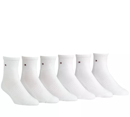 Tommy Hilfiger Men's Pitch Athletic Quarter Socks 6-Pair Pack for $15 + free shipping w/ $25