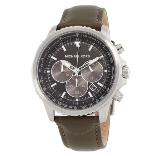Michael Kors Cortlandt Chronograph Leather Strap 44mm Watch for $75 + free shipping