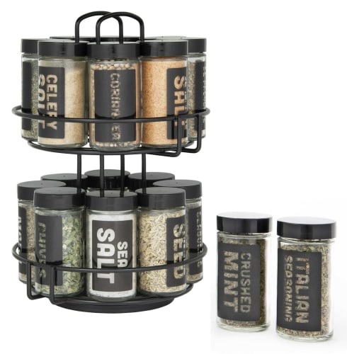 Kamenstein 16-Jar Black Spice Rack w/ Spices for $15 + free shipping w/ $35