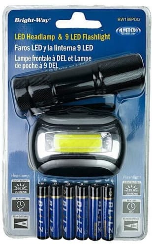 9 LED Flashlight And Headlamp for $6 + free shipping