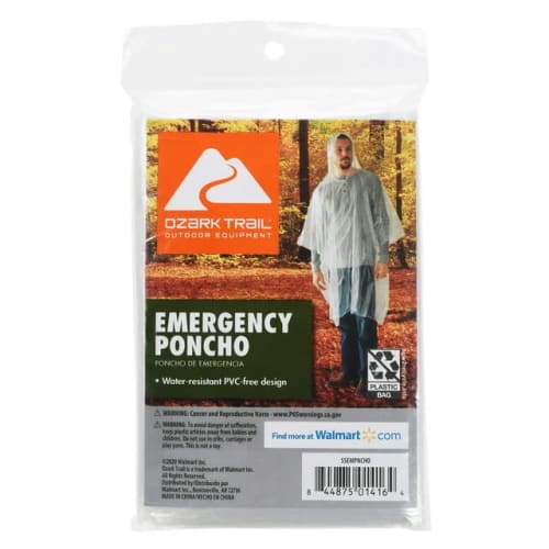 Ozark Trail Adults' Hooded Poncho for $2 + pickup or same-day delivery