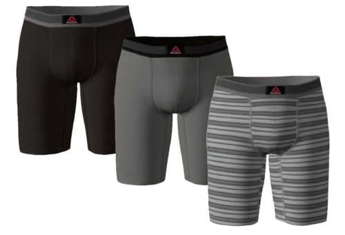 Reebok Men's Featherweight Long Leg Boxer Briefs 3-Pack for $27 for 2 + free shipping