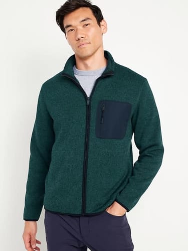 Old Navy Men's Sherpa-Lined Zip Jacket (L sizes) for $14 + free shipping w/ $50