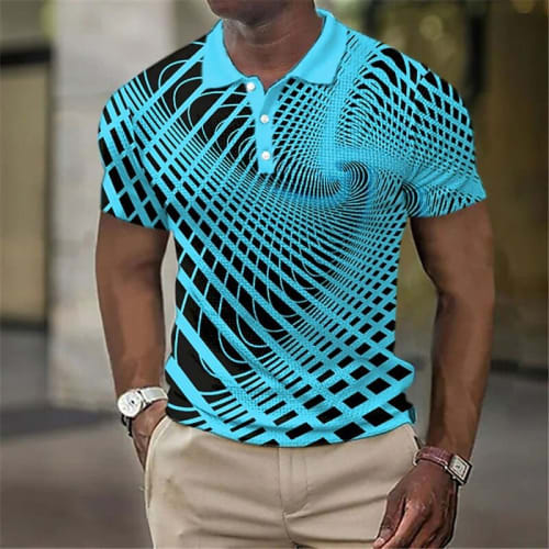 Men's Optical Illusion Polo Shirt for $8 + $4 shipping