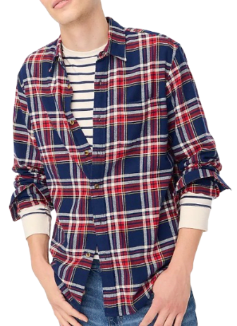 J.Crew Factory Men's Classic Plaid Flannel Shirt for $14 + free shipping