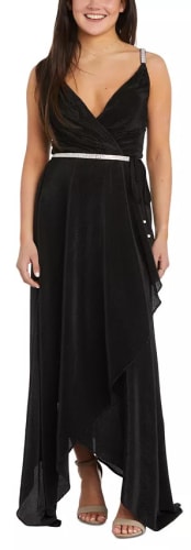 Nightway Women's Faux-Wrap Rhinestone-Trim Gown for $34 + free shipping