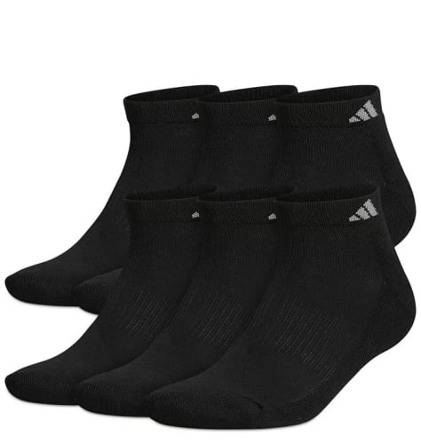 adidas Men's Cushioned Athletic Low Cut Socks 6-Pack for $13 + free shipping w/ $25