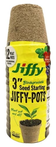 Jiffy 3" Peat Pots 12-Pack for $3 + pickup