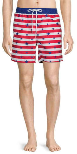 Men's Stars On Stripes Swim Trunks for $4 + free shipping w/ $35