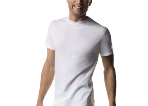 Hanes Men's Crew T-Shirt Undershirts 3-Pack for $11 + free shipping w/ $35