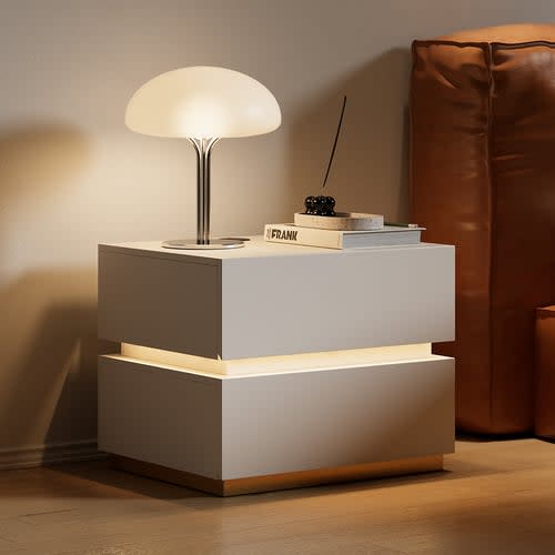 Smart LED Wireless Charging Station Bedside Table for $120 + free shipping
