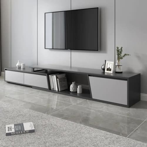 Fero Minimalist Rectangle Extendable TV Stand for $384 + free shipping