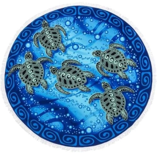 Tapestry Sea Turtles Round Towel Blanket for $10 + free shipping