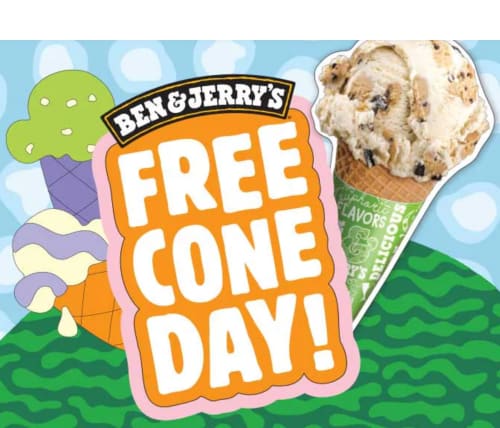 Ben & Jerry's Free Cone Day: Free ice cream today from 12pm to 8pm
