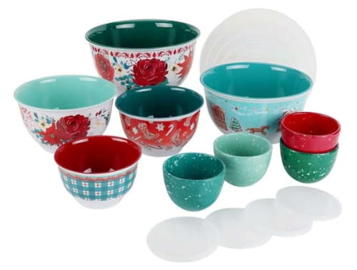 The Pioneer Woman 18-Piece Melamine Mixing Bowl Set for $13 + free shipping w/ $35